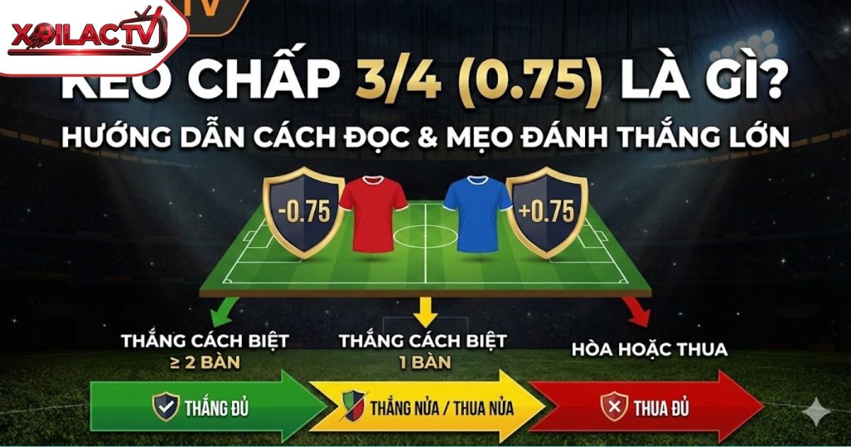 Kèo Chấp 3/4 (0.75) Là Gì? Hướng Dẫn Cách Đọc Kèo Nửa Một & Mẹo Đánh Thắng Lớn